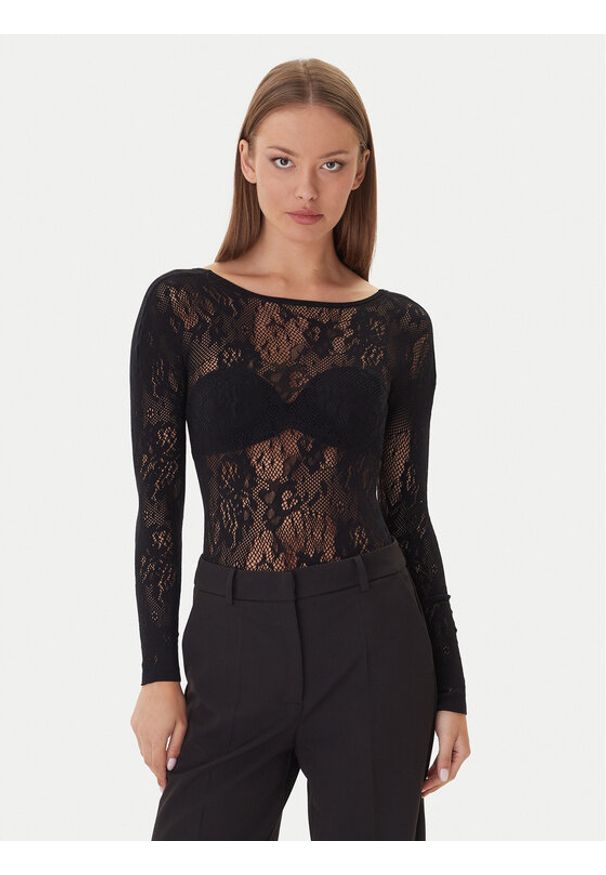 Patrizia Pepe Body 2M4484/J344-K103 Czarny Slim Fit. Kolor: czarny. Materiał: syntetyk