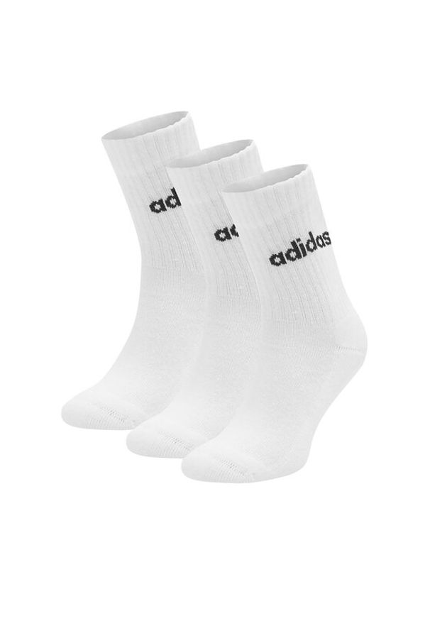 Adidas - adidas Skarpety długie HT3455 3-PACK Biały. Kolor: biały. Materiał: bawełna