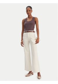 Marella Spodnie materiałowe Baschi 2615131251 Écru Regular Fit. Kolor: kremowy. Materiał: bawełna #5