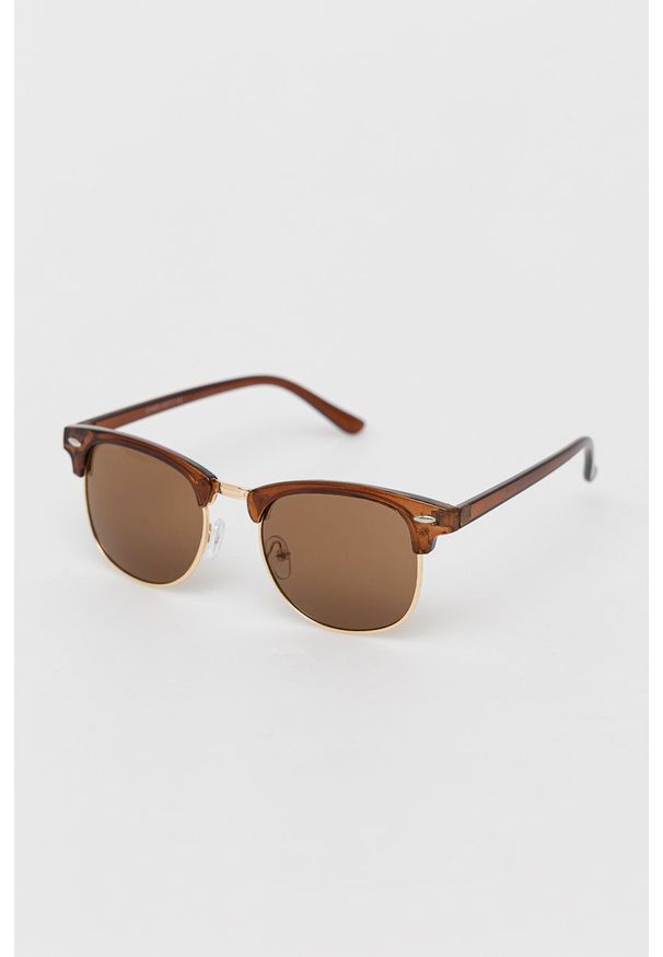 Only & Sons okulary przeciwsłoneczne męskie kolor brązowy. Kształt: owalne. Kolor: brązowy
