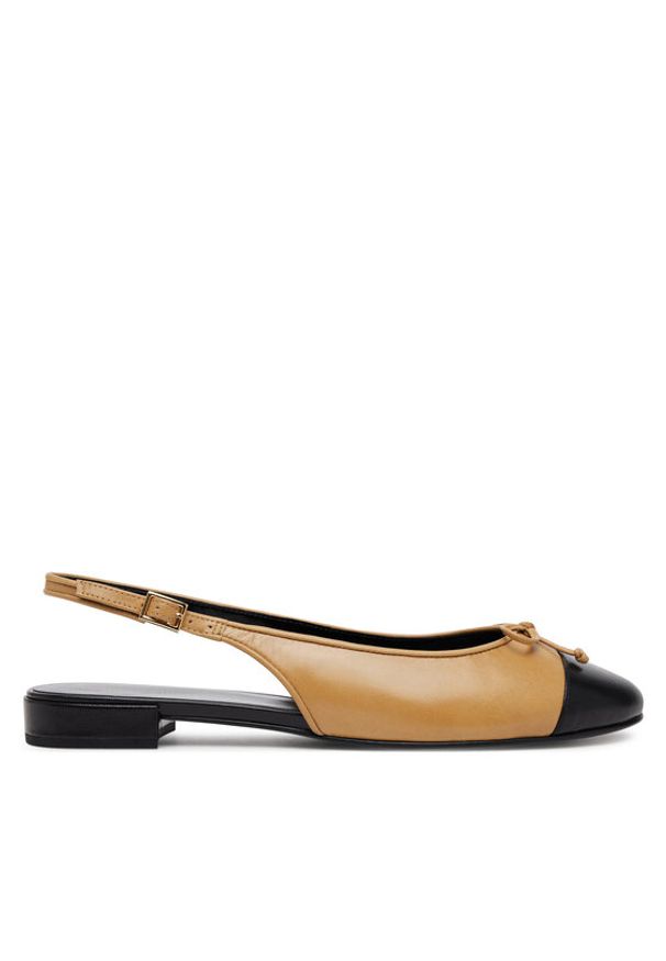 Tory Burch Baleriny 166592 Brązowy. Kolor: brązowy. Materiał: skóra