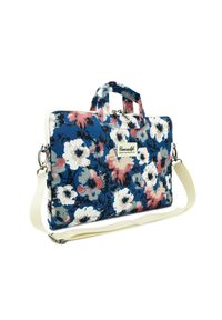 CANVASLIFE - Torba Canvaslife 15''-16'' blue camellia. Materiał: materiał. Wzór: aplikacja, kwiaty #4