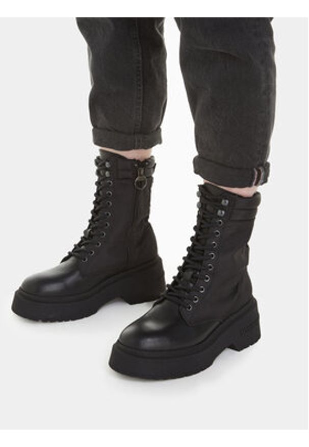 Tommy Jeans Trzewiki Tjw Lace Up Padded Boot EN0EN02405 Czarny. Kolor: czarny. Materiał: materiał