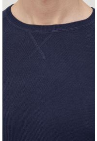 Tom Tailor Sweter męski kolor granatowy lekki. Kolor: niebieski. Materiał: włókno, dzianina, materiał, wiskoza. Długość rękawa: raglanowy rękaw #6