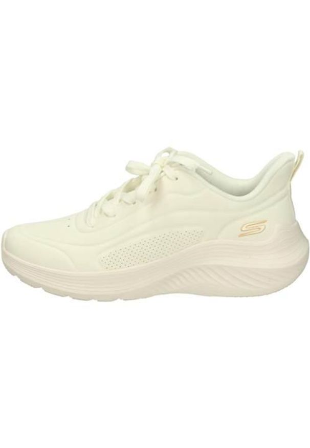 skechers - Buty do chodzenia damskie Skechers Bobs Squad Waves-just. Kolor: biały. Materiał: guma, syntetyk, tkanina, materiał. Sport: turystyka piesza
