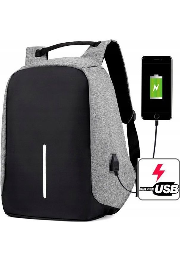 Korbi - PLECAK LAPTOPA ANTYKRADZIEŻOWY MIEJSKI PORT USB 2