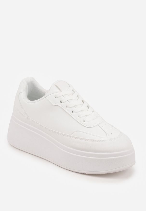 Born2be - Białe Sneakersy VICES na Platformie w Stylu lat 90. Donah. Kolor: biały. Sezon: lato. Obcas: na platformie
