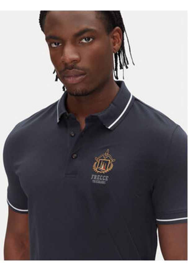 Aeronautica Militare Polo 251PO1850P191 Granatowy Slim Fit. Typ kołnierza: polo. Kolor: niebieski. Materiał: bawełna