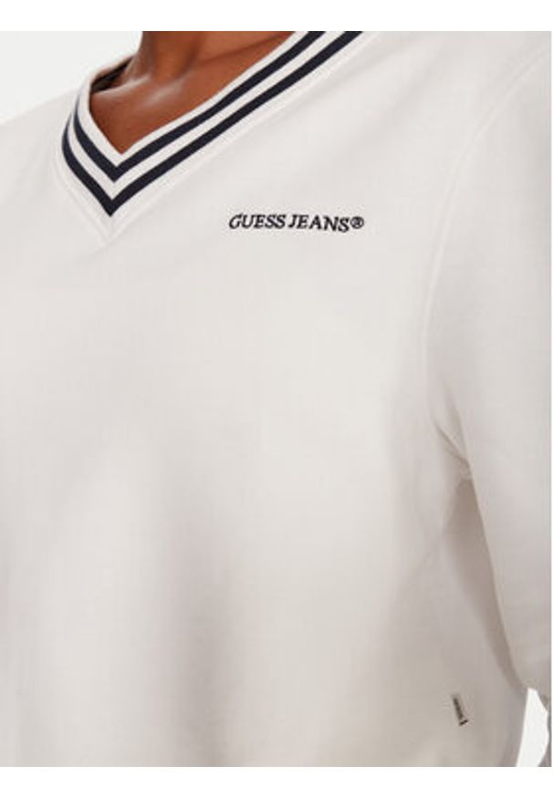 Guess Jeans Bluza W5YQ1 8K68I4 Biały Regular Fit. Kolor: biały. Materiał: bawełna