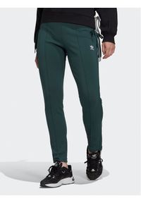 Adidas - adidas Spodnie dresowe Always Original Laced HK5083 Zielony Slim Fit. Kolor: zielony. Materiał: bawełna, dresówka