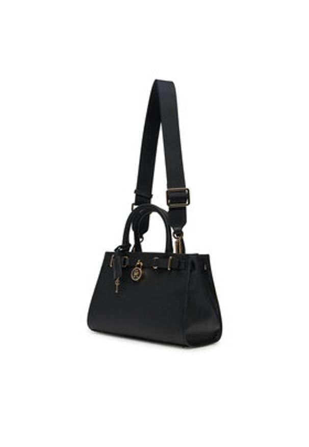 TOMMY HILFIGER - Tommy Hilfiger Torebka American Icon Mini Tote Leather AW0AW17188 Czarny. Kolor: czarny. Materiał: skórzane