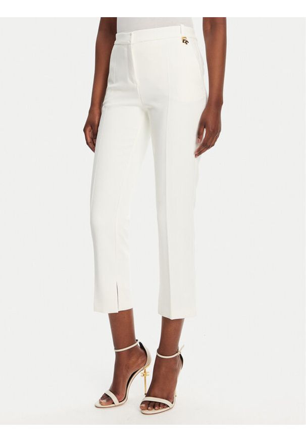 Elisabetta Franchi Chinosy PA-098-52E2-V320 Biały Regular Fit. Kolor: biały. Materiał: syntetyk