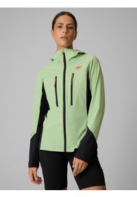 4f - 4F Kurtka softshell wiatroodporna membrana 8000 damska - miętowa XXL. Kolor: turkusowy. Materiał: softshell. Sport: wspinaczka, turystyka piesza #1
