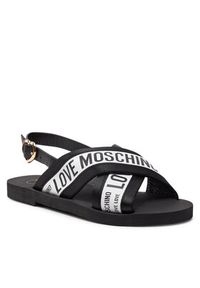 Love Moschino - LOVE MOSCHINO Sandały JA16412G0IIX210A Czarny. Kolor: czarny. Materiał: skóra #4