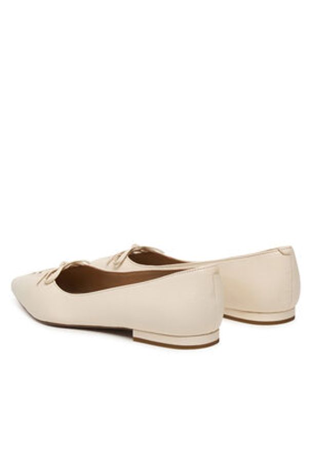 Lauren Ralph Lauren - LAUREN RALPH LAUREN Baleriny 802P06376003 Biały. Kolor: biały. Materiał: skóra