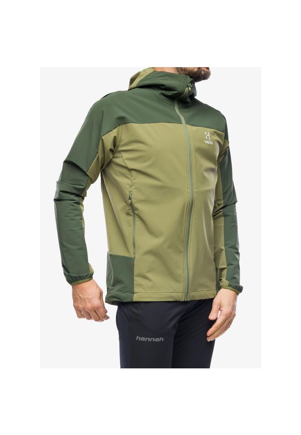 Haglöfs - Kurtka softshell męska Haglofs Moran Softshell Hood. Kolor: zielony. Materiał: softshell. Sport: turystyka piesza