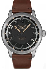 AVIATOR - Zegarek Aviator Zegarek męski Aviator V.3.31.0.228.4 brązowy. Kolor: brązowy #1