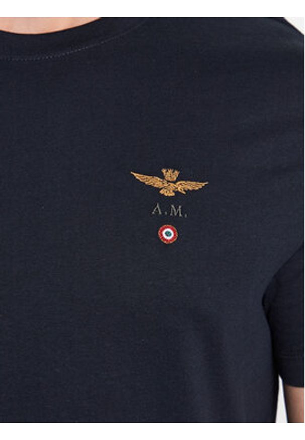 Aeronautica Militare T-Shirt 251TS1580J372 Granatowy Regular Fit. Kolor: niebieski. Materiał: bawełna