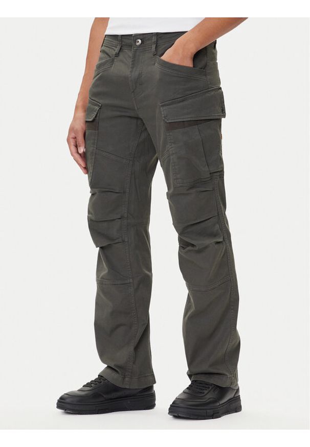 G-Star RAW - G-Star Raw Spodnie materiałowe 3D D26950-C106 Szary Straight Fit. Kolor: szary. Materiał: bawełna