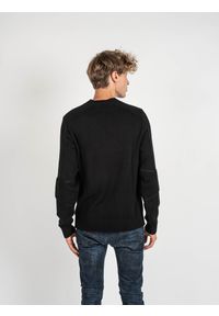 Les Hommes Sweter | LKK122-607U | Motorcycle Jumper | Mężczyzna | Czarny. Okazja: na co dzień. Kolor: czarny. Materiał: bawełna. Styl: casual