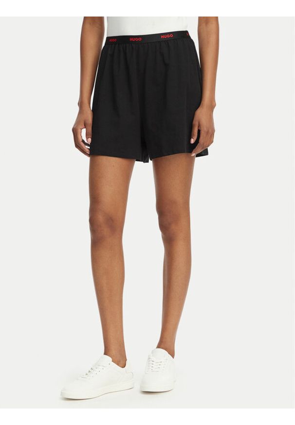 Hugo - HUGO Szorty piżamowe 50555600 Czarny Regular Fit. Kolor: czarny. Materiał: bawełna