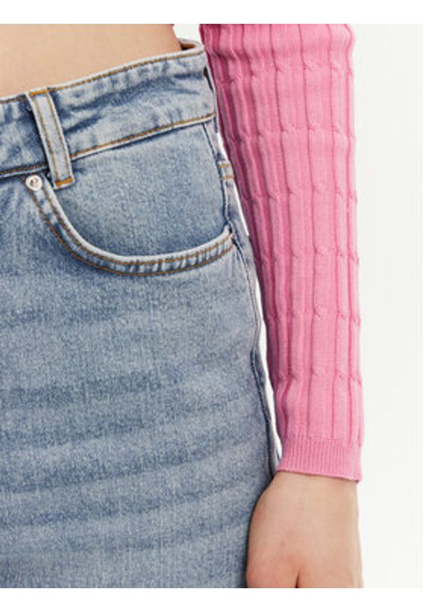 only - ONLY Sweter Meddi 15339582 Różowy Cropped Fit. Kolor: różowy. Materiał: wiskoza