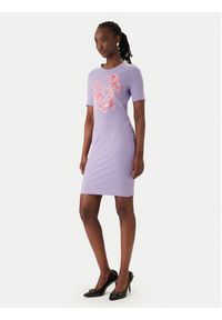 Versace Jeans Couture Sukienka codzienna 80HAOE01 CJ02E Fioletowy Slim Fit. Okazja: na co dzień. Kolor: fioletowy. Materiał: bawełna. Typ sukienki: proste. Styl: casual #3