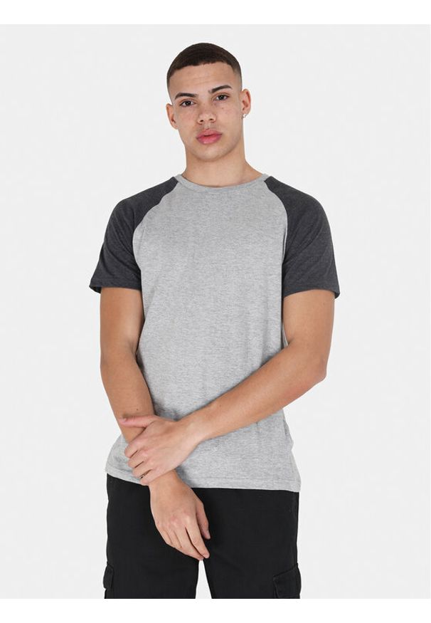 Brave Soul T-Shirt MTS-149BAPTISTJ Szary Straight Fit. Kolor: szary. Materiał: bawełna