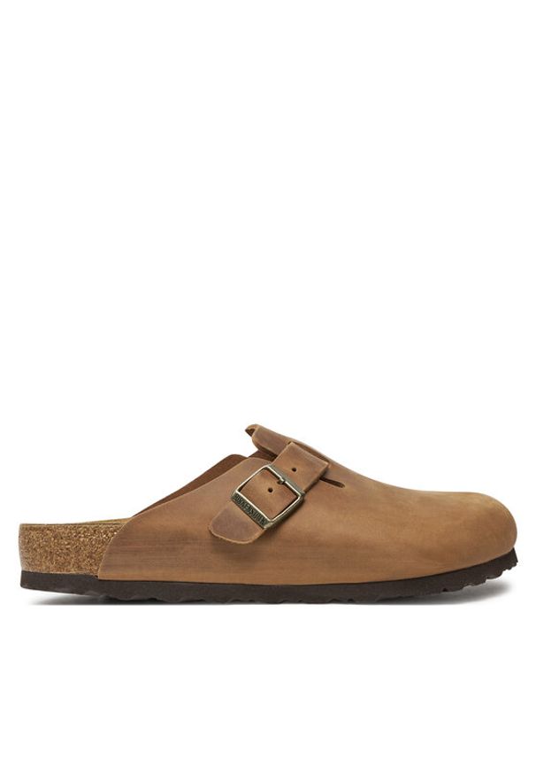 Birkenstock Klapki Boston Leoi 1028179 Brązowy. Kolor: brązowy. Materiał: skóra