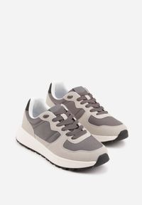 Born2be - Szare Buty Sportowe Sneakersy na Grubej Podeszwie Nerola. Okazja: na spacer, na co dzień. Kolor: szary. Materiał: jeans. Sport: turystyka piesza #6