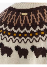 Hunter Sweter Ashie HARW0074251 Beżowy Regular Fit. Kolor: beżowy. Materiał: wełna #3