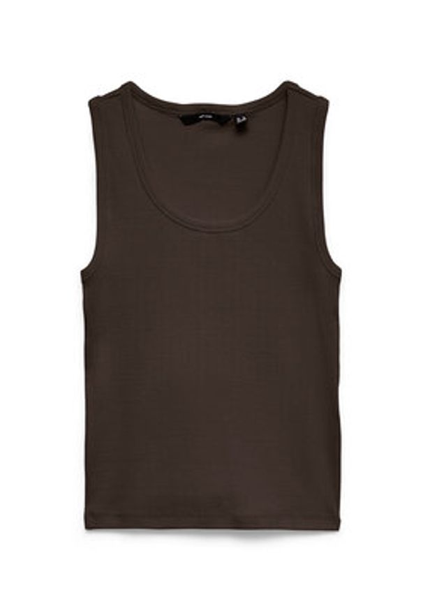 Vero Moda Top Chloe 10344951 Brązowy ciemny Relaxed Fit. Kolor: brązowy. Materiał: bawełna