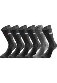 SKARPETY Puma Crew Socks 6-pack Combo, Dla obu płci. Kolor: czarny. Materiał: materiał, bawełna. Sport: turystyka piesza