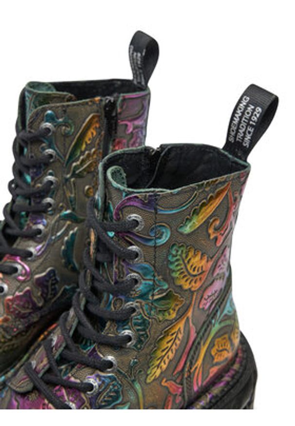 NEW ROCK Glany M-MILI084C-S21 Kolorowy. Materiał: skóra. Wzór: kolorowy. Styl: rockowy