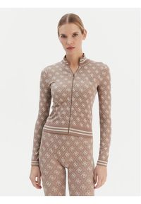 Guess Bluza V5BP08 K2000 Brązowy Slim Fit. Kolor: brązowy. Materiał: syntetyk #1