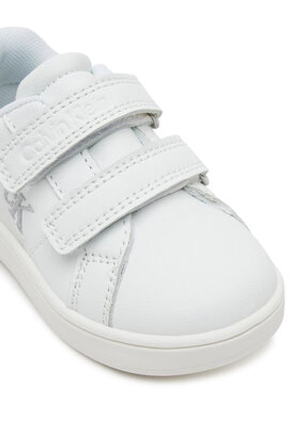 Calvin Klein Jeans Sneakersy Low Cut VelCro V1A9-82007-1355X Biały. Kolor: biały. Materiał: skóra