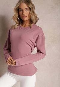 Renee - Ciemnoróżowa Bawełniana Bluza z Ozdobnym Wiązaniem Fanarita. Kolor: różowy. Materiał: bawełna #3