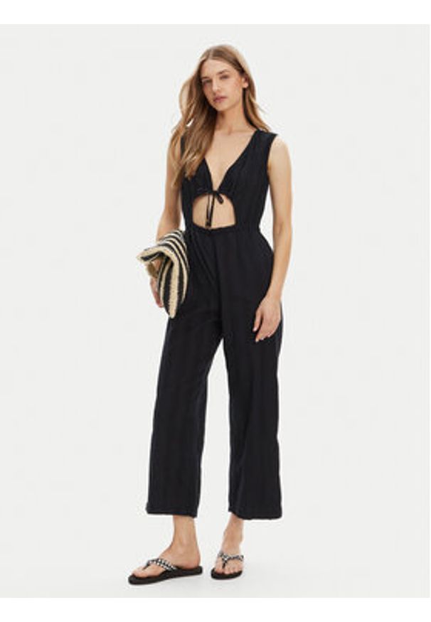 Roxy Kombinezon ERJX603446 Czarny Regular Fit. Kolor: czarny. Materiał: bawełna