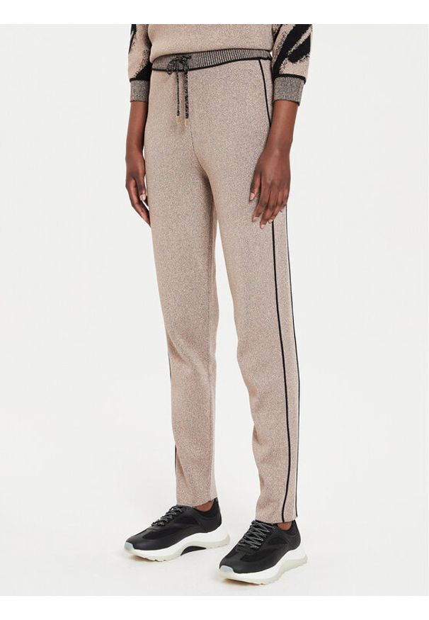 Liu Jo Sport Spodnie dresowe TF4104 MS49I Złoty Regular Fit. Kolor: złoty. Materiał: wiskoza