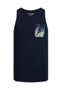 Jack & Jones - Jack&Jones Tank top Hawaii 12269321 Granatowy Standard Fit. Kolor: niebieski. Materiał: bawełna