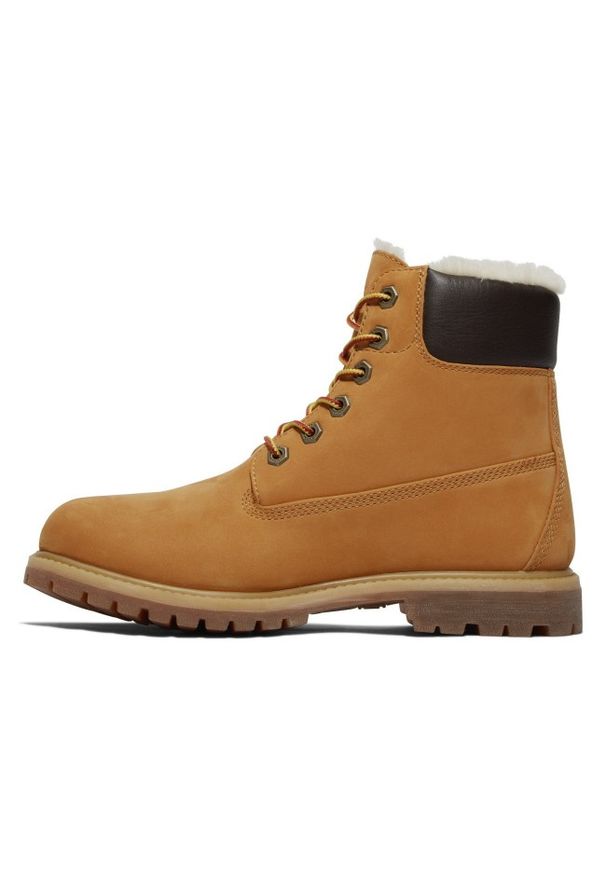 Timberland - Trapery damskie TIMBERLAND 6 Inch Warm Lined Waterproof Boot. Okazja: na co dzień. Kolor: brązowy. Materiał: guma, skóra. Szerokość cholewki: normalna. Sezon: zima. Styl: casual, klasyczny
