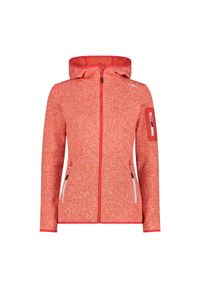 Polar z kapturem dla kobiet CMP. Typ kołnierza: kaptur. Kolor: wielokolorowy, biały, pomarańczowy. Materiał: polar. Sport: turystyka piesza #1