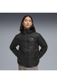 Puma - Damska kurtka wyścielana Essentials z kapturem PUMA. Typ kołnierza: kaptur. Kolor: czarny. Sport: bieganie