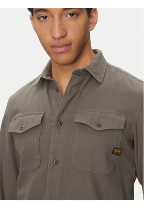 G-Star RAW - G-Star Raw Koszula Marine D24963-D454 C496 Szary Slim Fit. Kolor: szary. Materiał: bawełna. Styl: marine