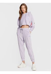 Alpha Industries Bluza 108041 Fioletowy Oversize. Kolor: fioletowy. Materiał: syntetyk