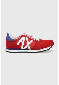 Armani Exchange sneakersy kolor czerwony. Zapięcie: sznurówki. Kolor: czerwony. Materiał: guma