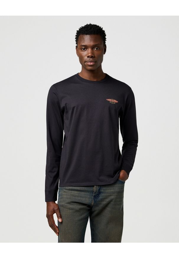Wrangler - MESKA KOSZULKA WRANGLER LS AMERICANA TEE BLACK 112371470