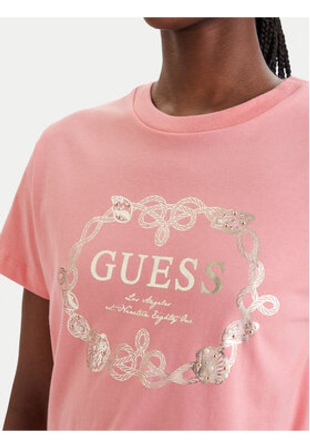 Guess Longsleeve E6GI00 I3Z14 Różowy Regular Fit. Kolor: różowy. Materiał: bawełna. Długość rękawa: długi rękaw