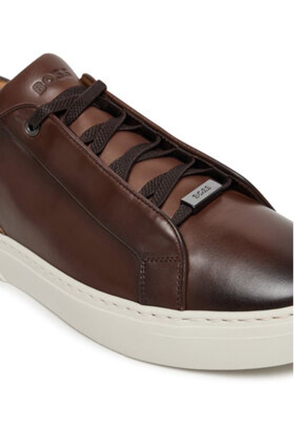BOSS Sneakersy Gary 50546855 Brązowy. Kolor: brązowy. Materiał: skóra