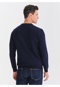 Pako Lorente - PAKO LORENTE – Granatowy bawełniany sweter v-neck. Okazja: na co dzień. Kolor: czarny, niebieski, fioletowy. Materiał: bawełna. Sezon: jesień. Styl: casual #7